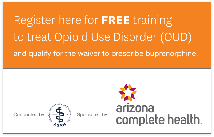 Register here for free training to treat Opioid Use Disorder (OUD) and qualify for the waiver to prescribe buprenorphine.