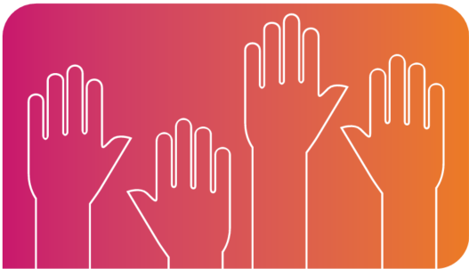 hands raised graphic